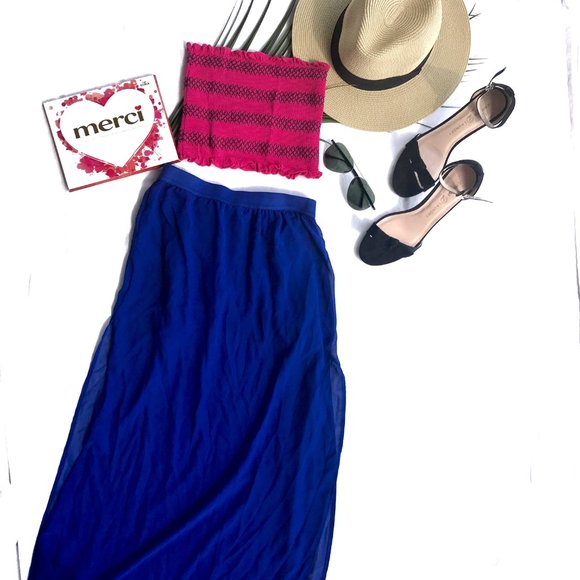 H&M Dresses & Skirts - 🥳 H&M MAXI SKIRT- Royal Blue Slits on both sides!